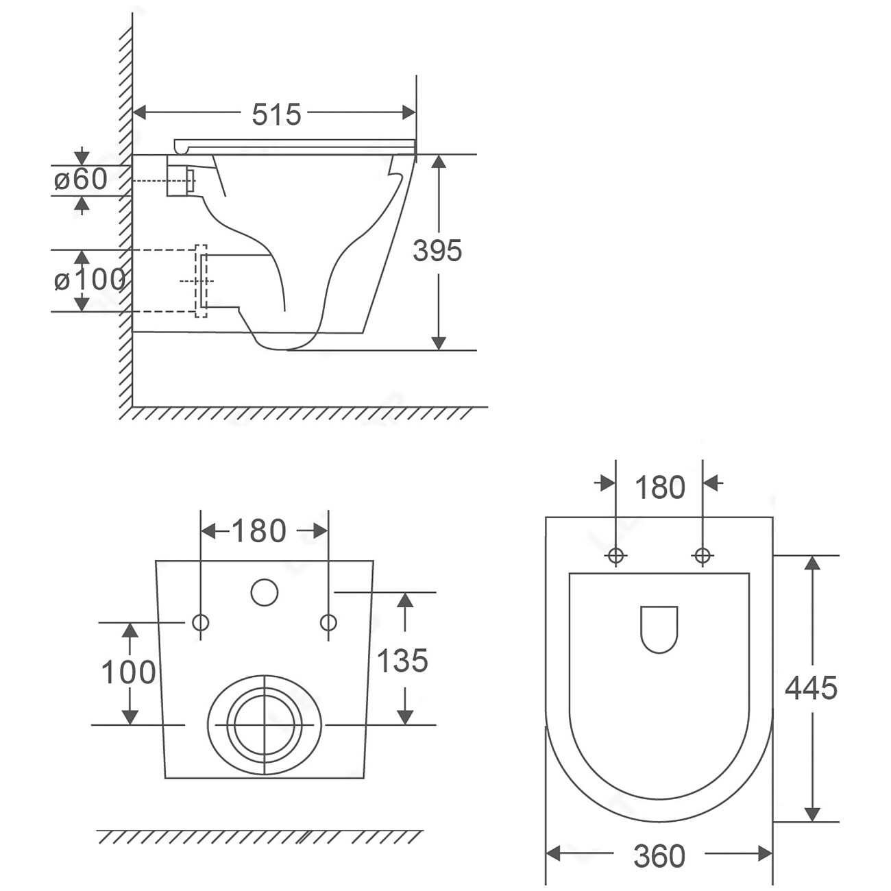 Унитаз подвесной безободковый с сиденьем микролифт белый Point "Венера" PN41071 - изображение 2