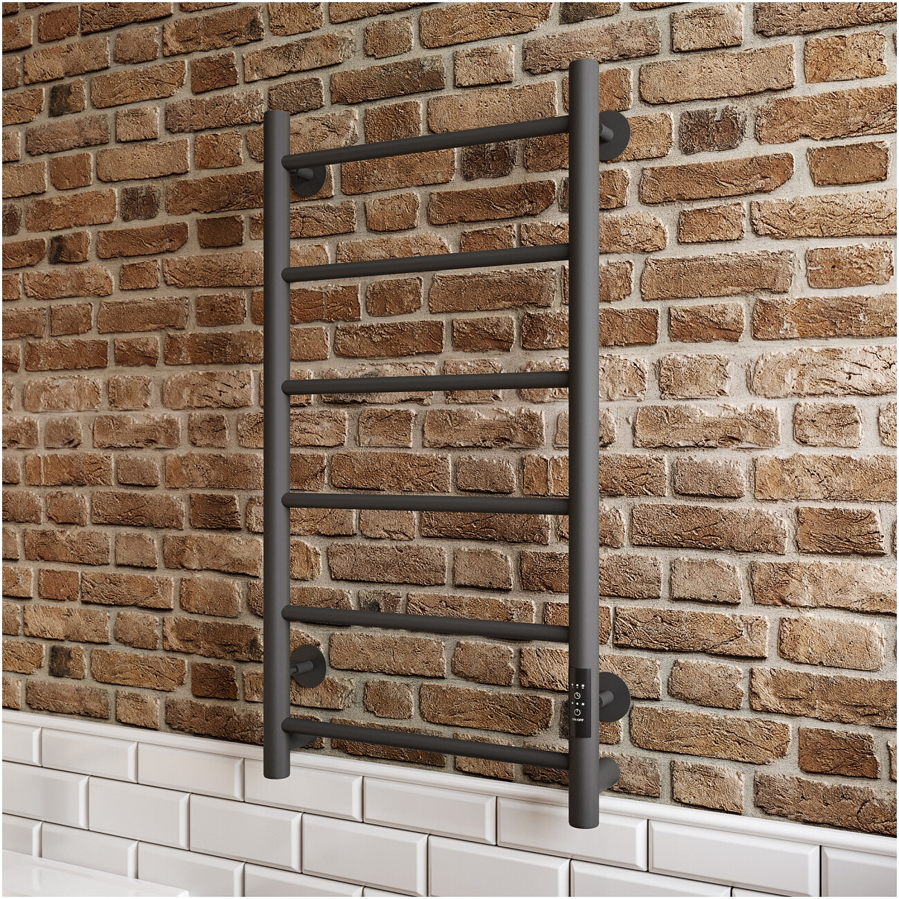 Полотенцесушитель электрический 80х40 см графит Ewrika "Сафо" PN - изображение 5