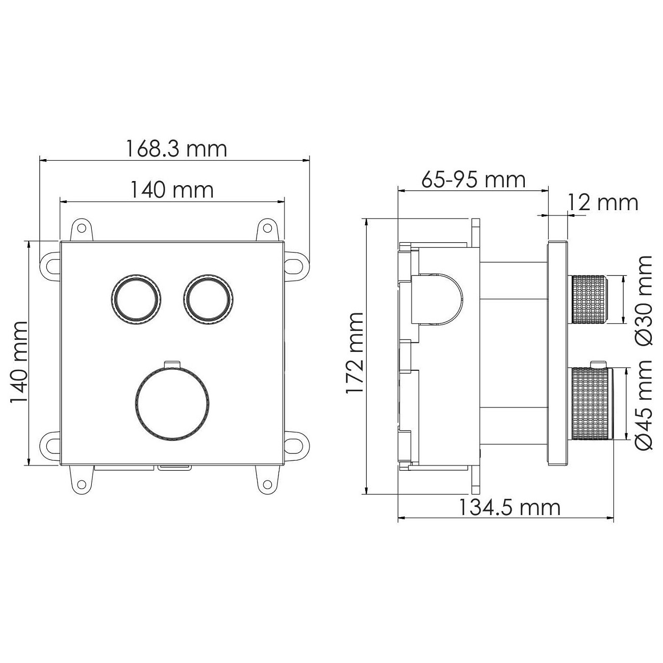 Смеситель для ванны и душа термостатический встраиваемый хром Wasserkraft 5848 Thermo - изображение 3