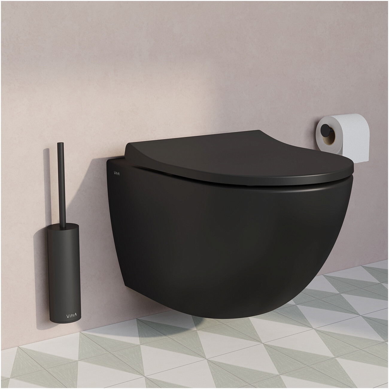 Унитаз подвесной безободковый матовый черный Vitra Sento 7748B083-0101 - изображение 2