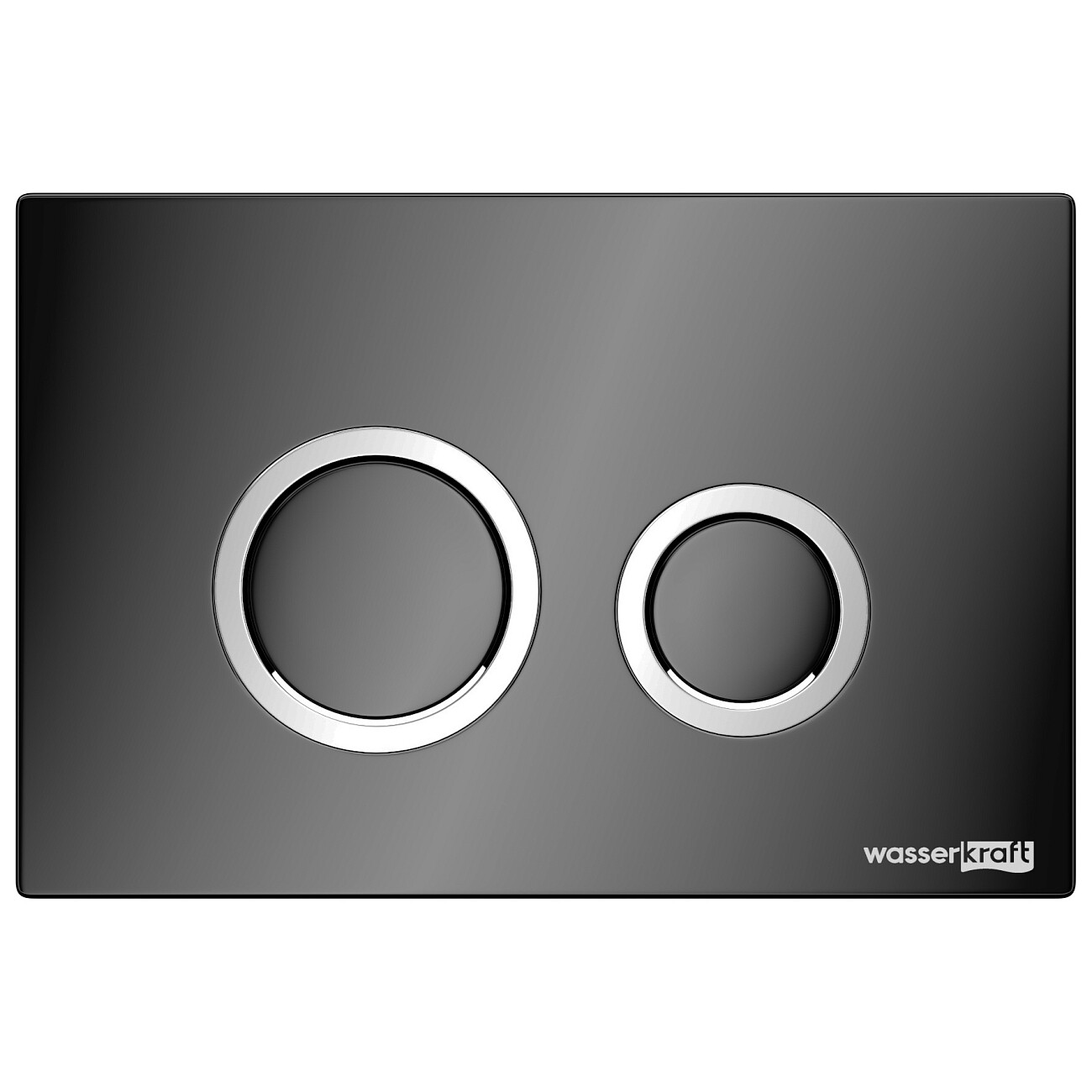Кнопка смыва для инсталляции черная, хром Wasserkraft PB01 - изображение 3
