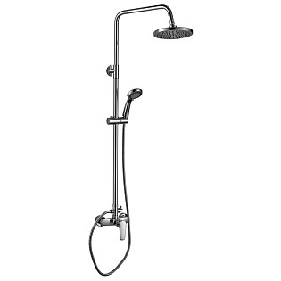 Душевая стойка с верхним душем и смесителем хром Rossinka S35-45