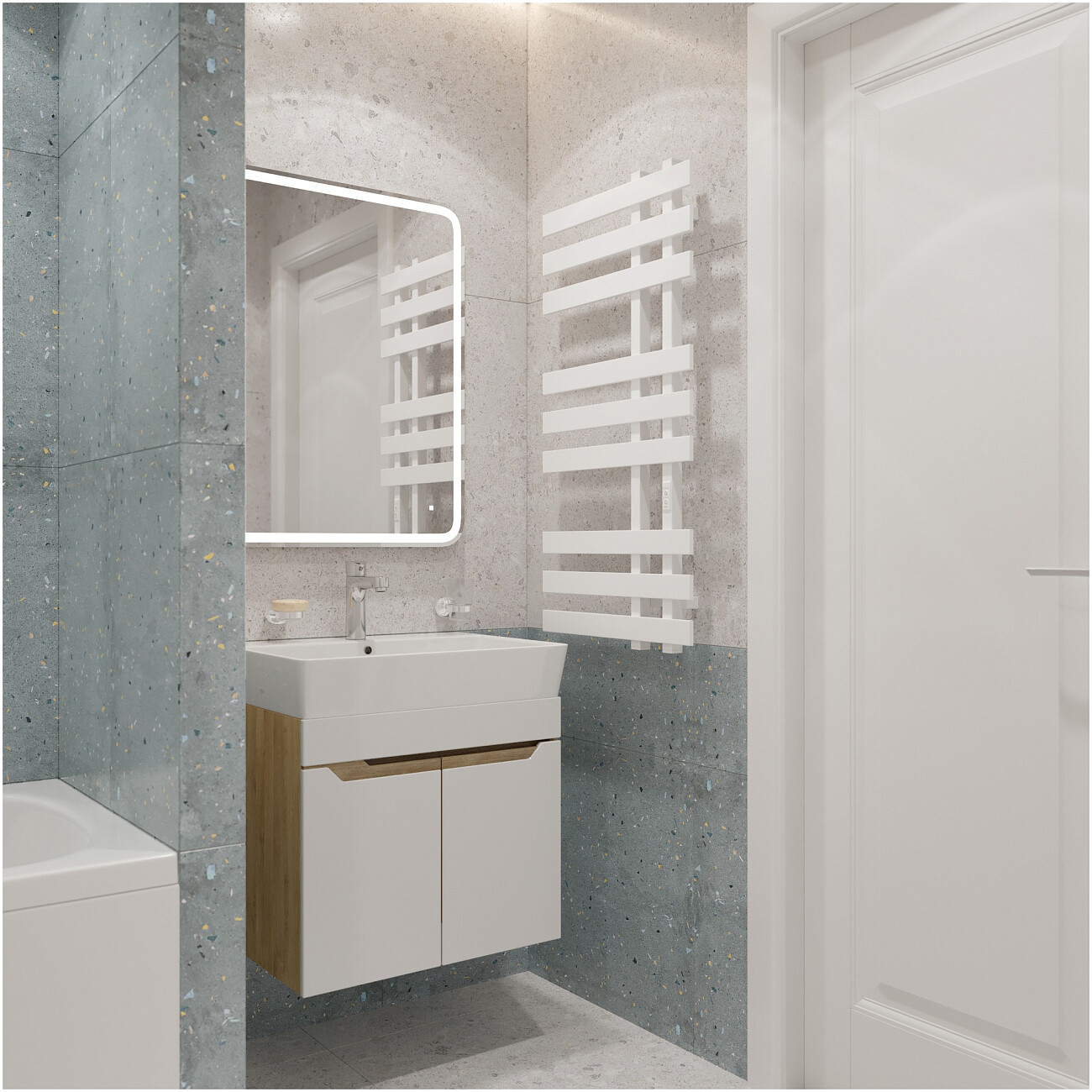 Полотенцесушитель электрический 100х50 см белый Ewrika "Медея" LX 4657812419832 - изображение 5