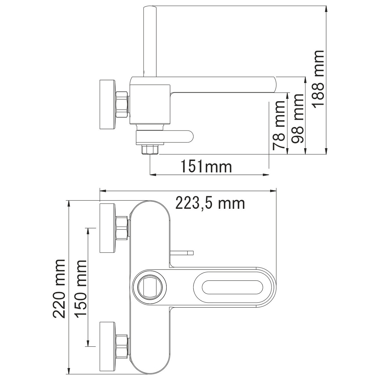 Смеситель для ванны с коротким изливом хром Wasserkraft Kammel 1801 - изображение 11