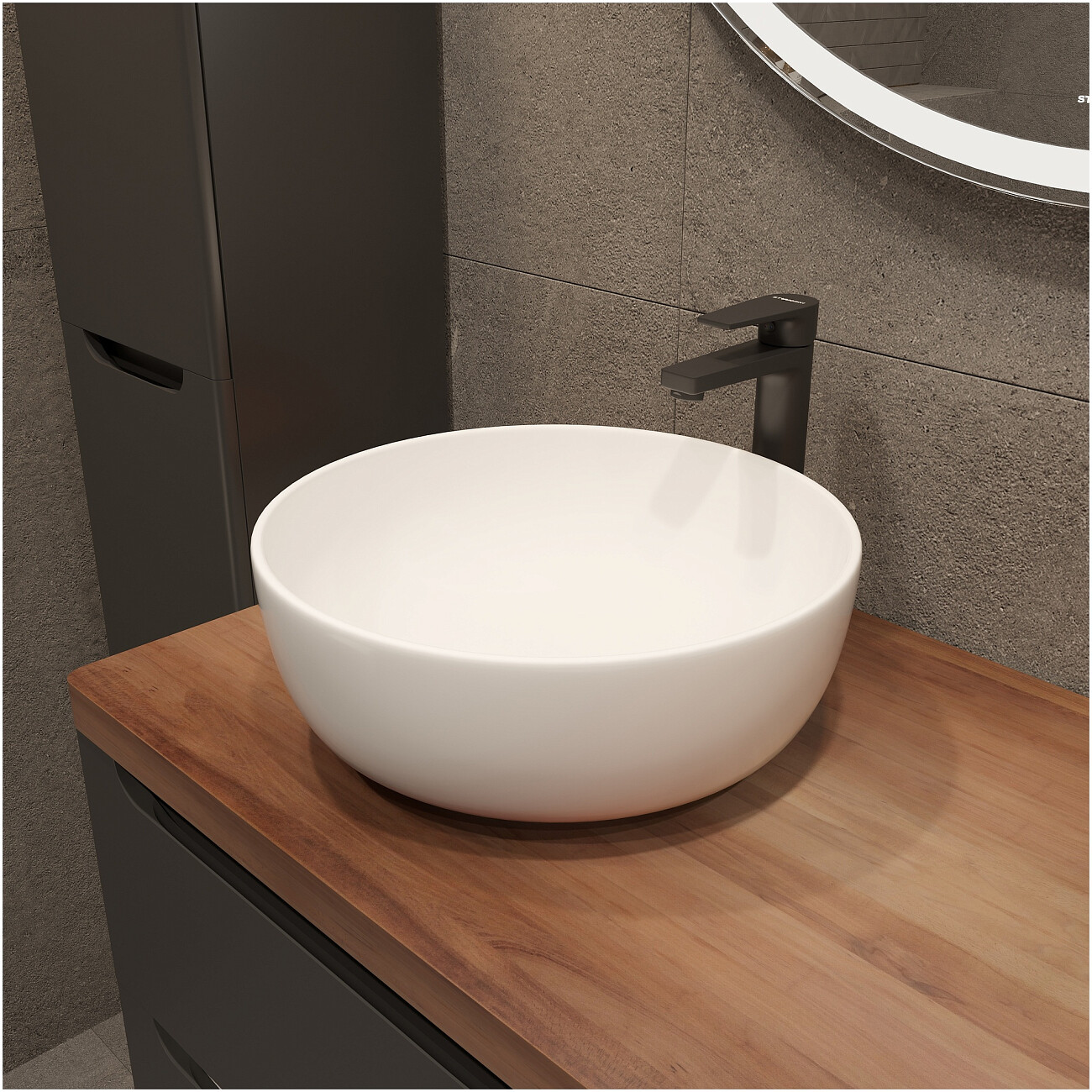 Смеситель для раковины однорычажный черный Stworki "Берген" S21020BK - изображение 7