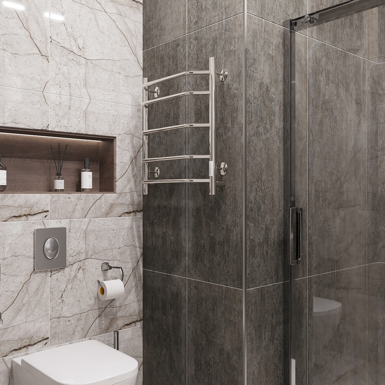 Полотенцесушитель электрический 60х50 см хром Ewrika "Сафо БР3" - изображение 4