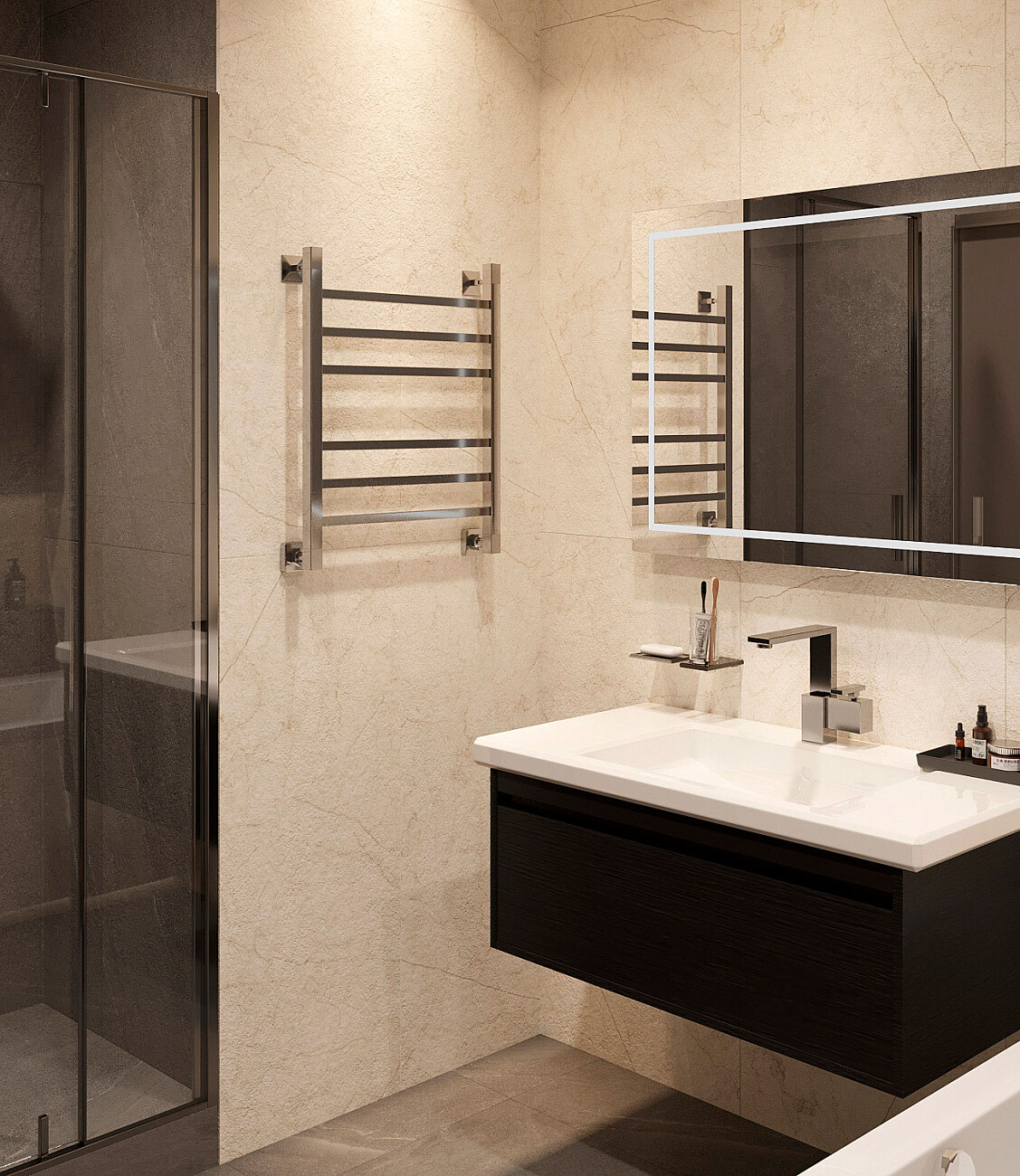 Полотенцесушитель водяной 60х50 см хром Ewrika "Деметра" LP 4656759171322 - изображение 7