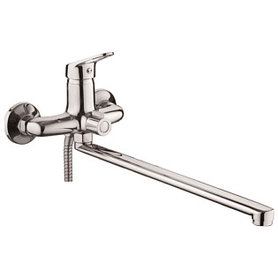 Смеситель для ванны с душевой лейкой и длинным изливом хром D-Lin D146310-2