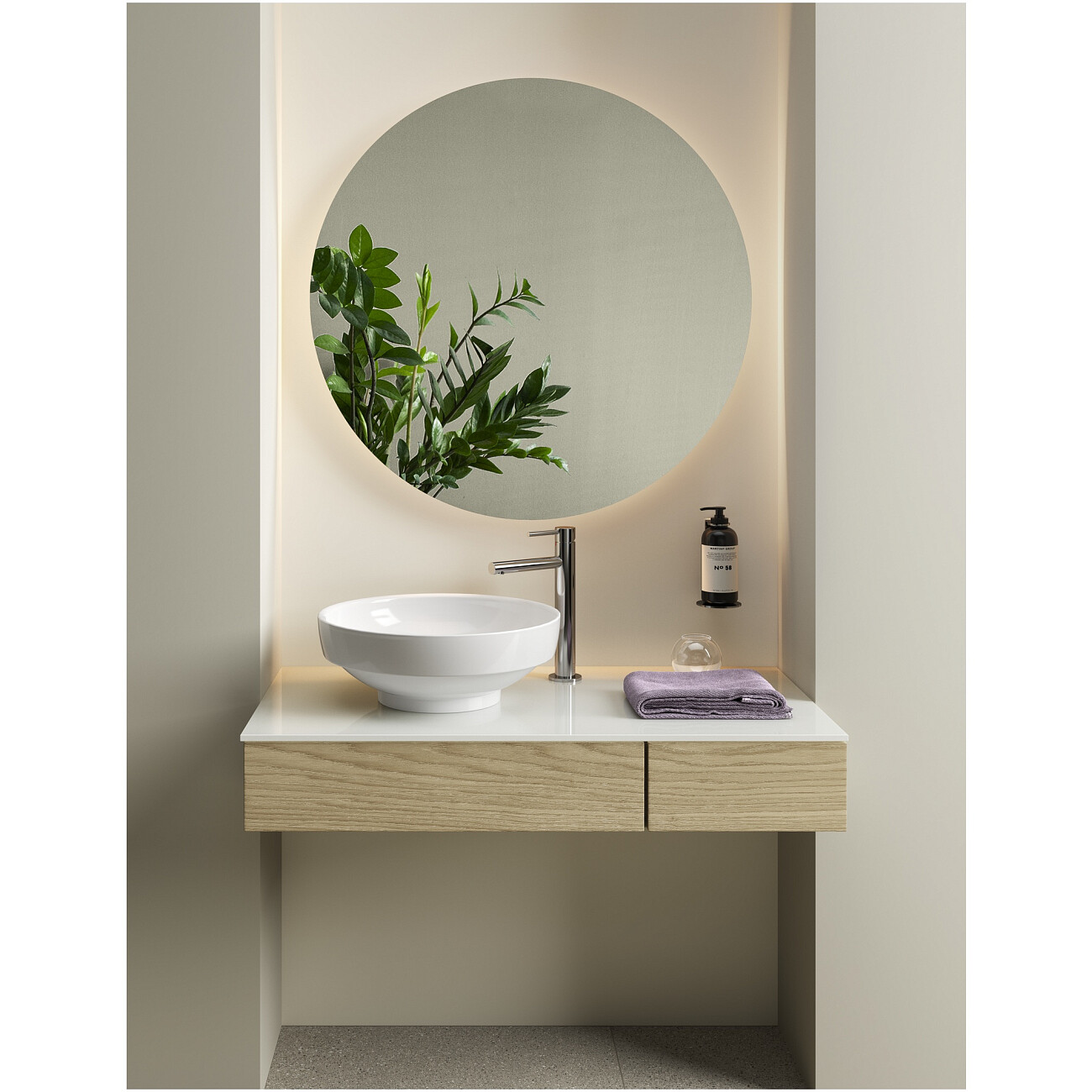 Раковина накладная фарфоровая круглая 40 см белая Vitra Water Jewels 4334B003-1361 - изображение 2