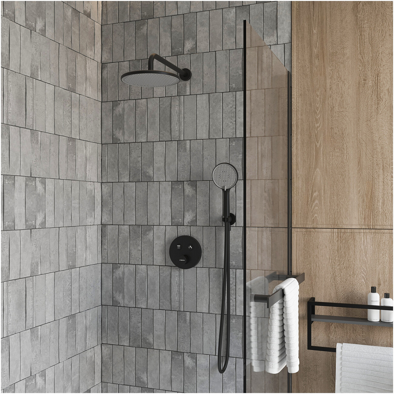 Душевой комплект матовый черный Stworki "Левангер" S07200BK - изображение 7