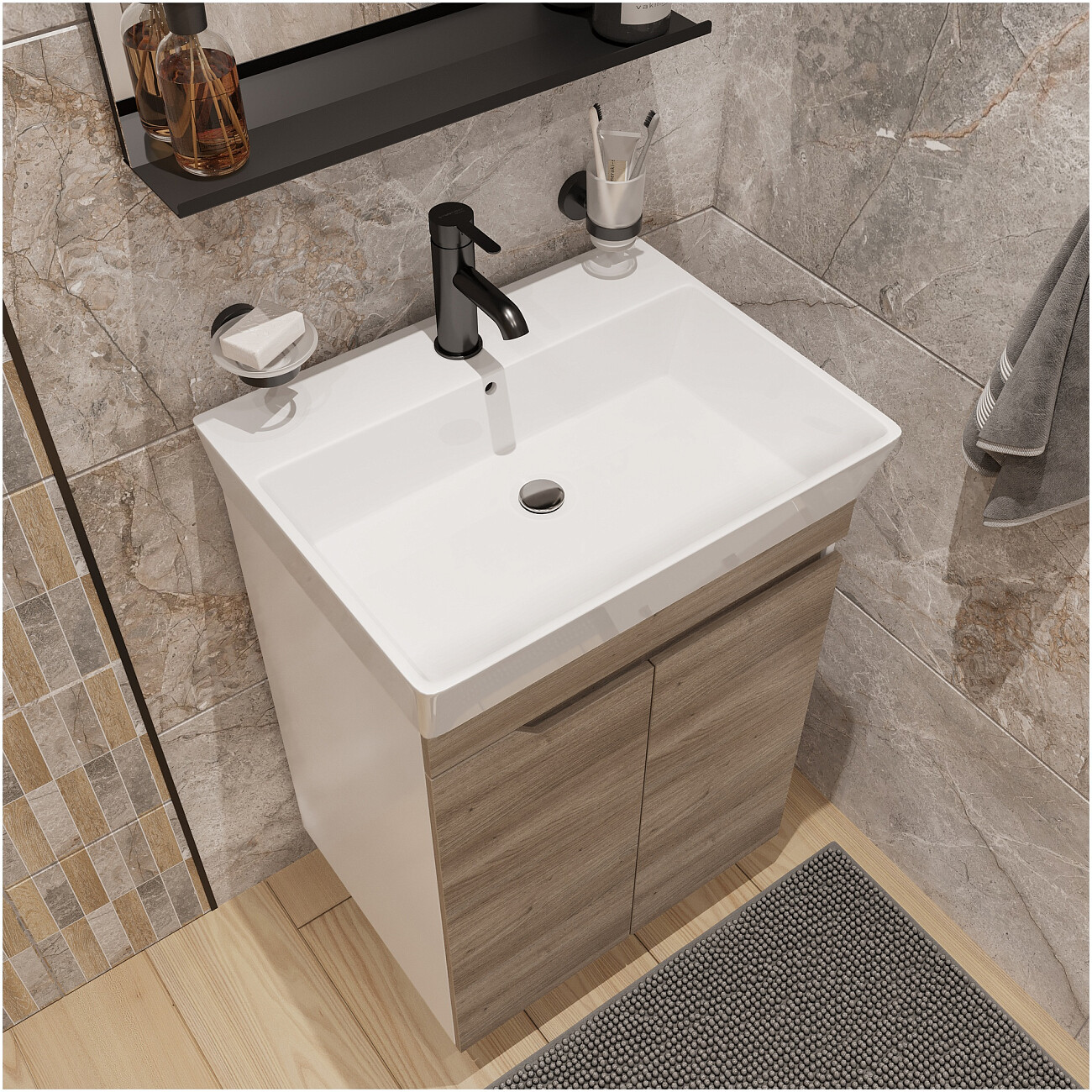 Раковина подвесная 60 см белая Diwo "Архангельск" VG 0060 - изображение 4