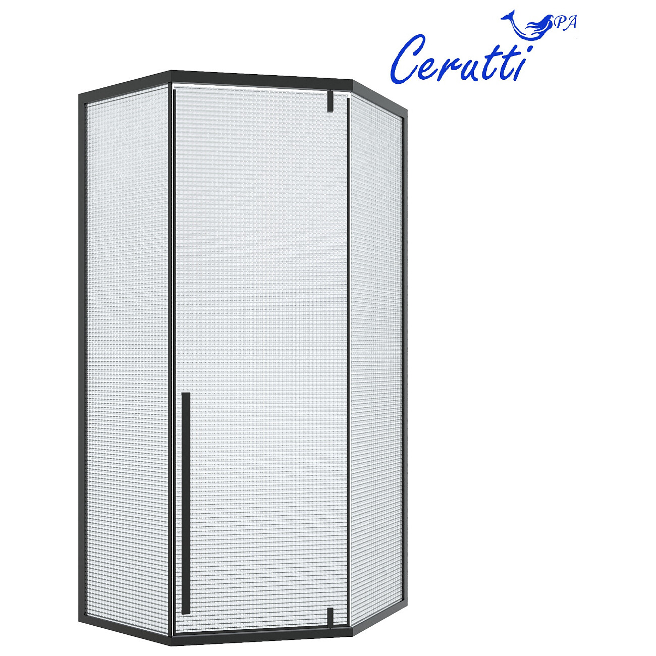 Душевой уголок пятиугольный 90x90 см черный матовый Cerutti SPA C3ABD - изображение 7