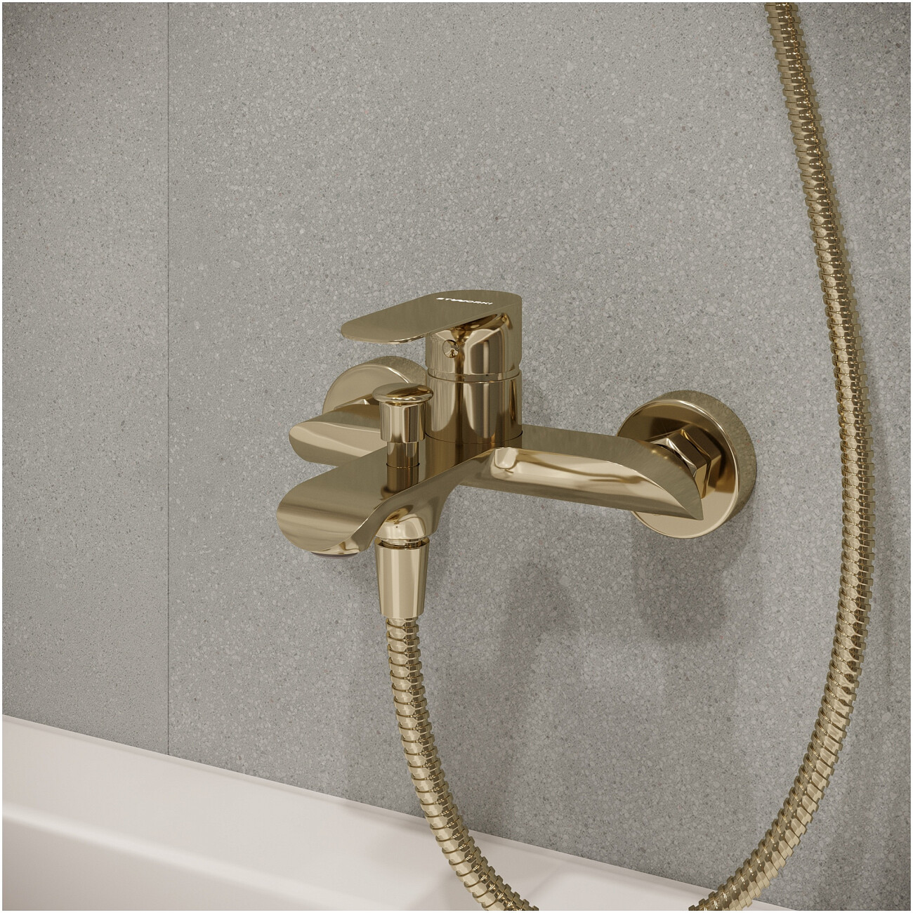 Смеситель для ванны с душем настенный золотой Stworki "Копенгаген" S42100GG - изображение 5