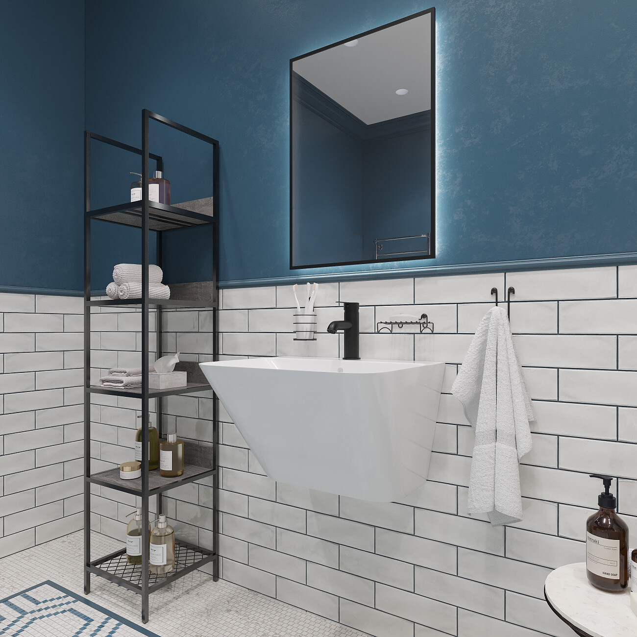 Раковина подвесная керамическая прямоугольная 45х55 см белая Stworki 100604-101 - изображение 4