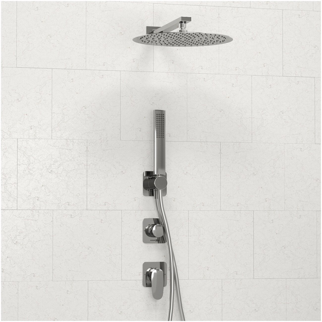 Душевой комплект с верхним душем и смесителем хром Wasserkraft A3151.268.090.116.271.087.103 - изображение 3