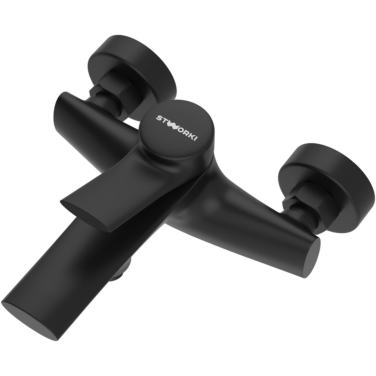 Смеситель для ванны с душем настенный черный Stworki "Ларвик" S24100BK - изображение 8