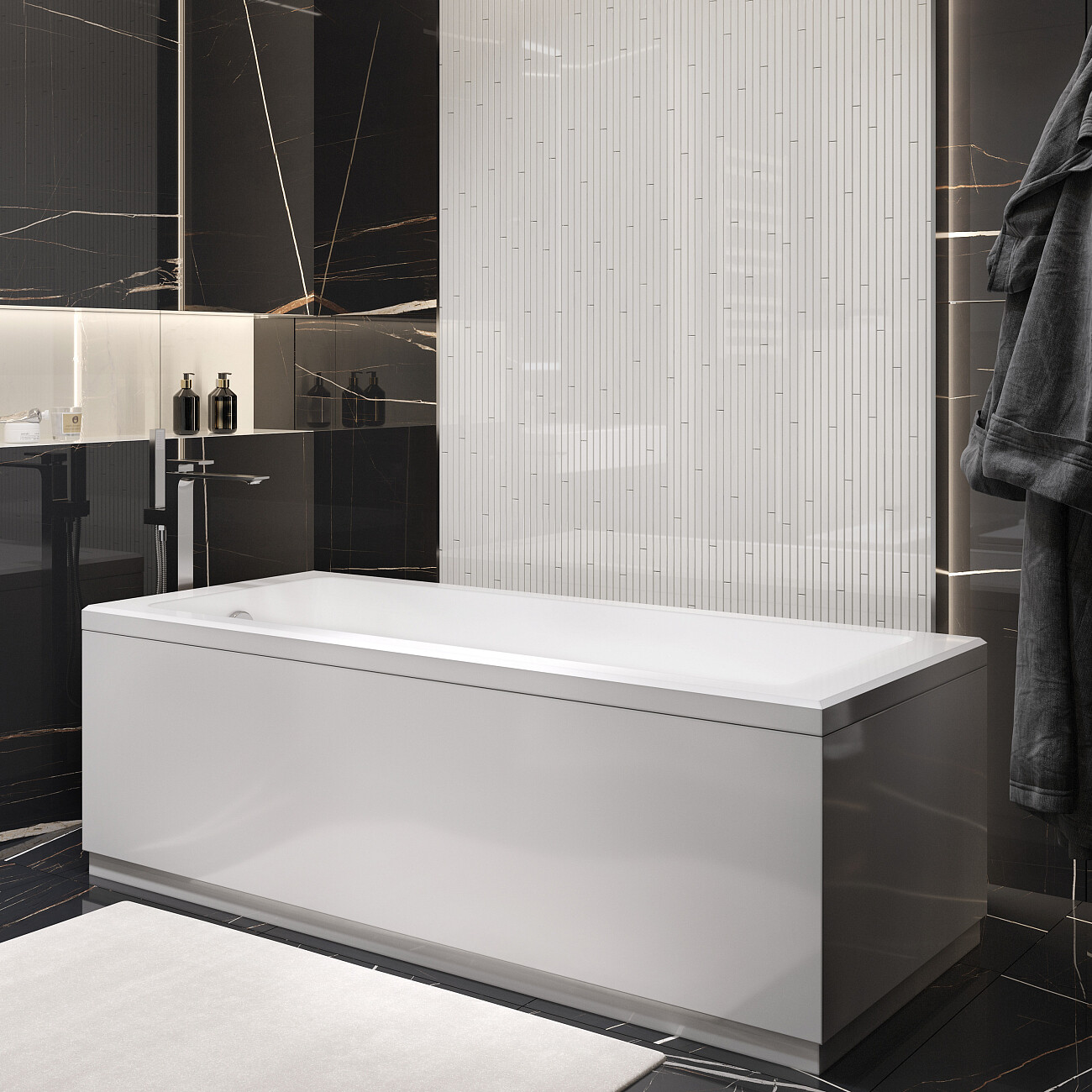 Ванна акриловая прямоугольная 70х170 см белая Artemis Ceres 1011260030102810 - изображение 3