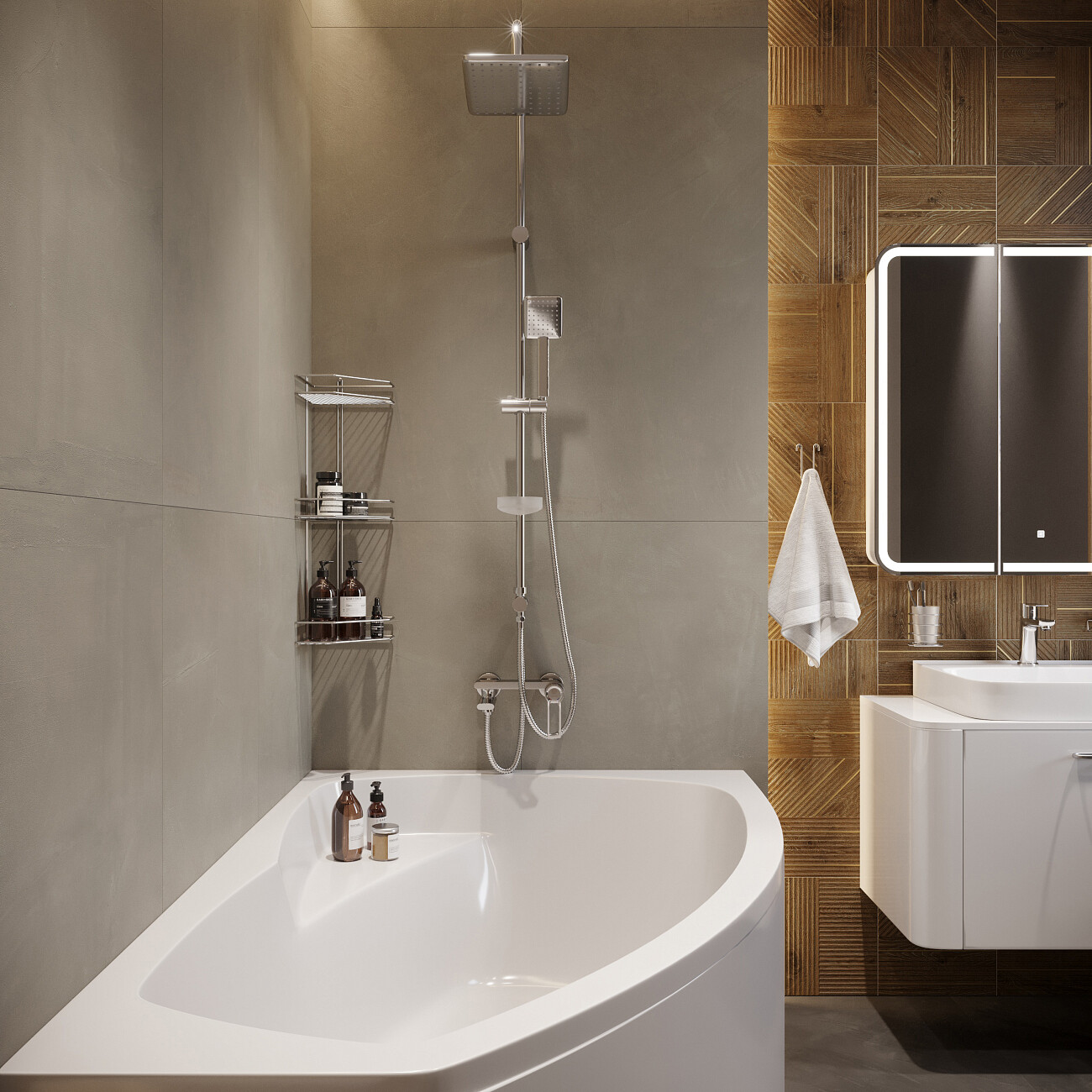 Смеситель для ванны с душем настенный с аэратором хром Stworki "Копенгаген" KP-02cr - изображение 4