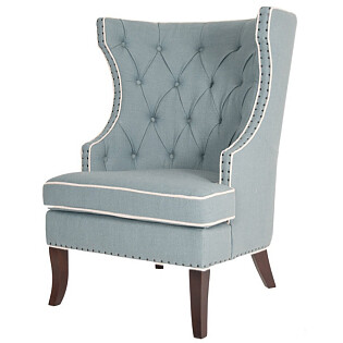 Кресло мягкое с ушами бирюзовое Gramercy Club Chair