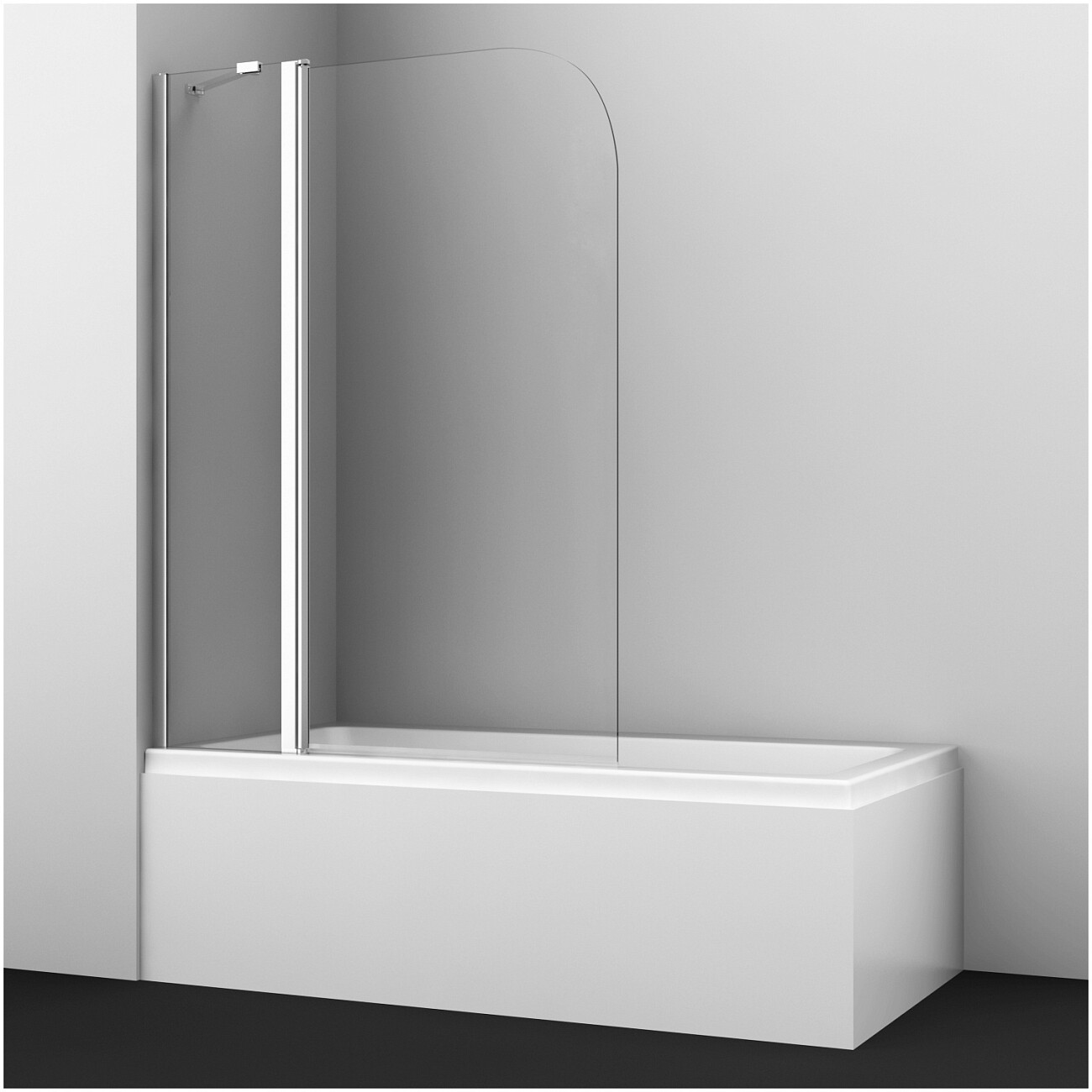 Штора стеклянная на ванну 140х110 см хром Wasserkraft Leine 35P02-110 Fixed - изображение 2