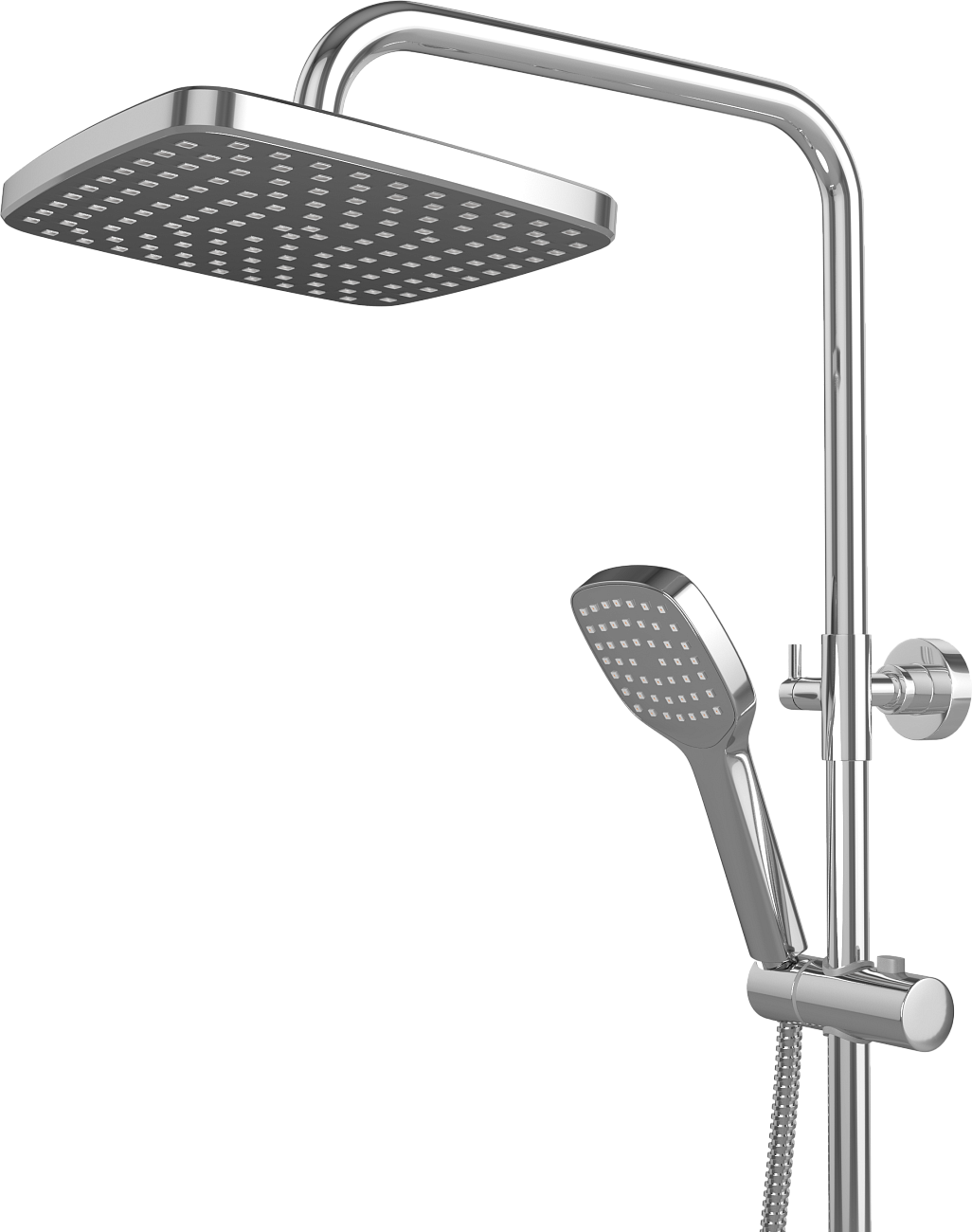 Душевая стойка с верхним душем и смесителем хром Stworki "Хельсингборг" XE-04cr - изображение 7