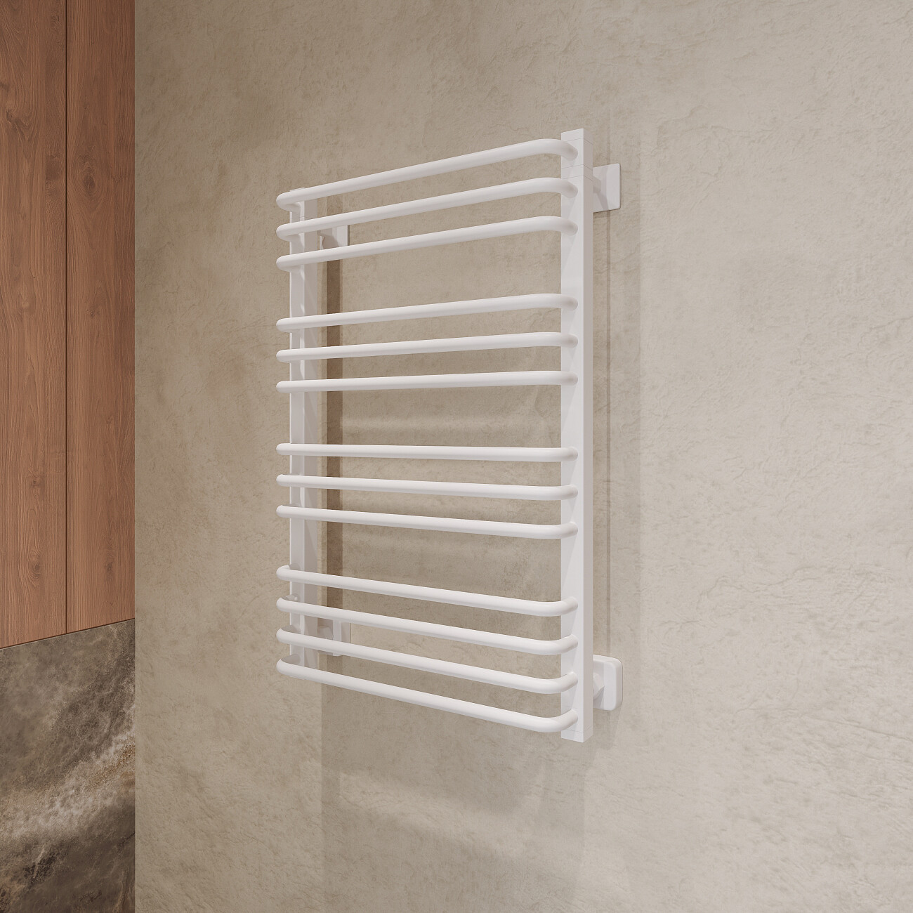 Полотенцесушитель водяной 80х50 см белый Ewrika "Кассандра" Pd 4656759179717 - изображение 3