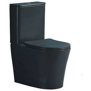 Унитаз напольный безободковый с сиденьем микролифт черный Cerutti SPA Adige MB CT9244