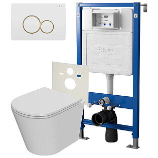 Унитаз PN41061 с инсталляцией PN45120 и клавишей смыва PN44061WG Point &quot;Виктория&quot;