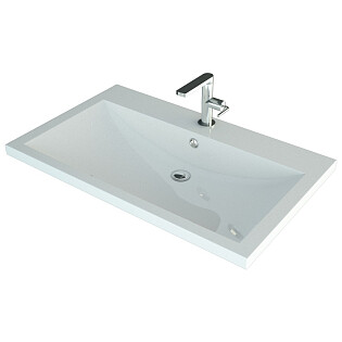 Раковина мебельная из литьевого мрамора 75 см белая Misty &quot;Алиса&quot; 4627173210317