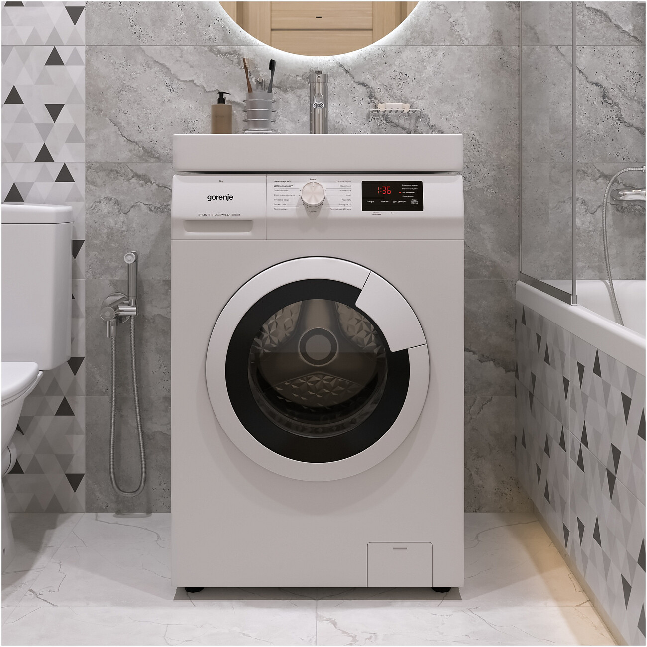 Раковина на стиральную машину 60х50 см белая Diwo "Коломна" RnDKS-50 - изображение 5