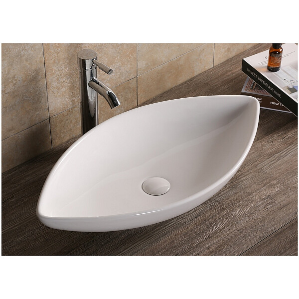 Раковина накладная фарфоровая лодочка 38х70 см белая Cerutti SPA CR7093A - изображение 1