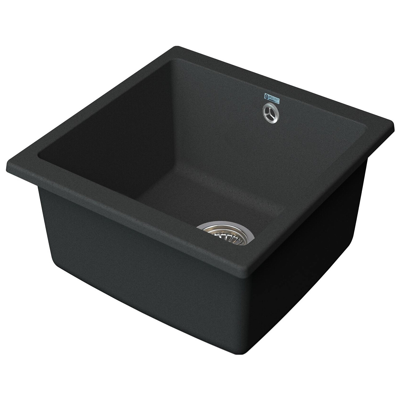 Мойка кухонная кварцевая квадратная 46х45 см графит Point "Бату 45" - изображение 3