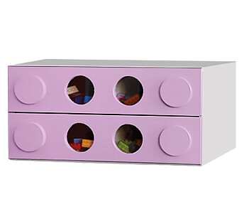 Комод детский малый с 2 ящиками и декором "Леголенд"