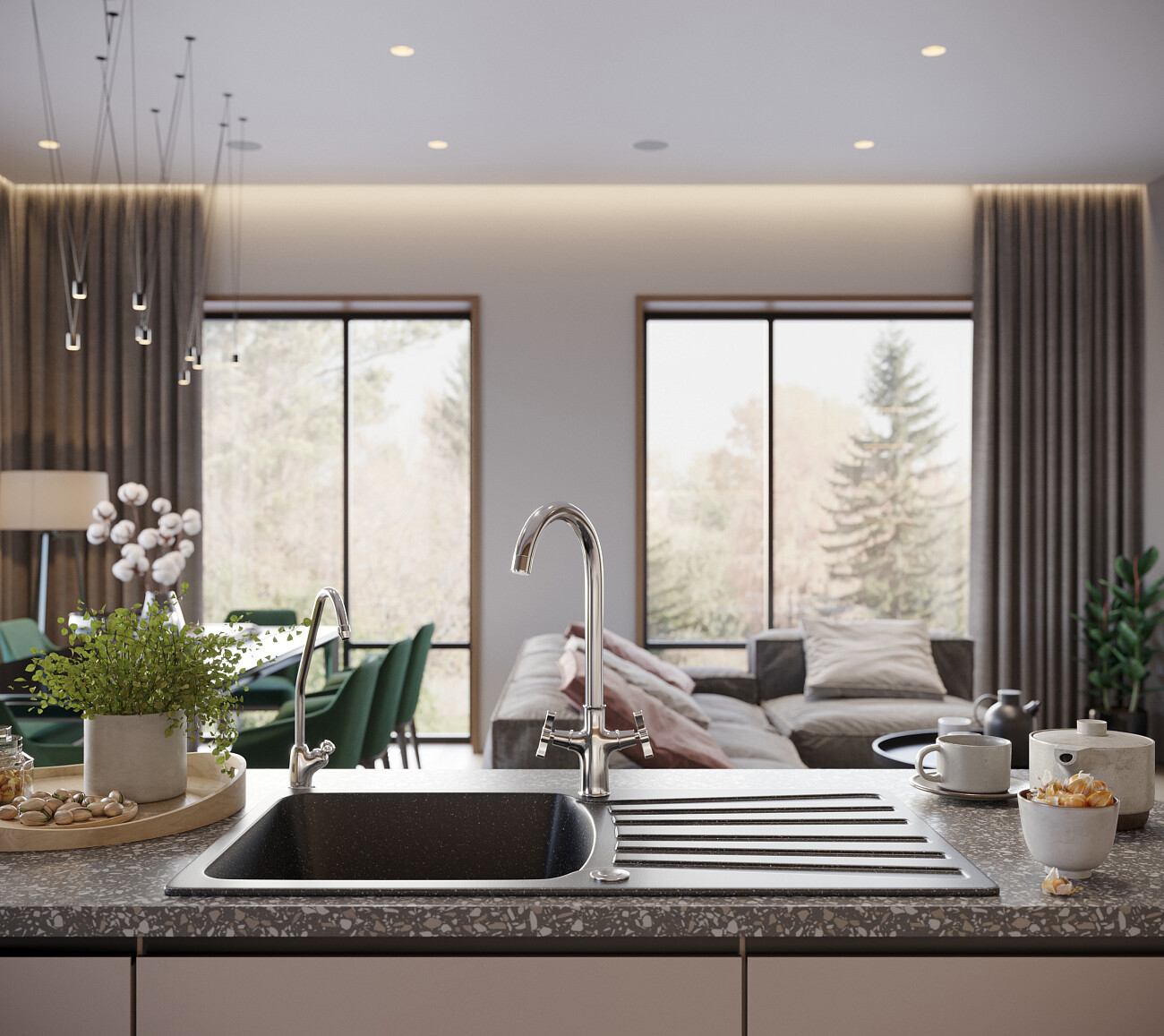 Мойка кухонная черная Domaci "Бьелла" DMC-12-308 - изображение 4