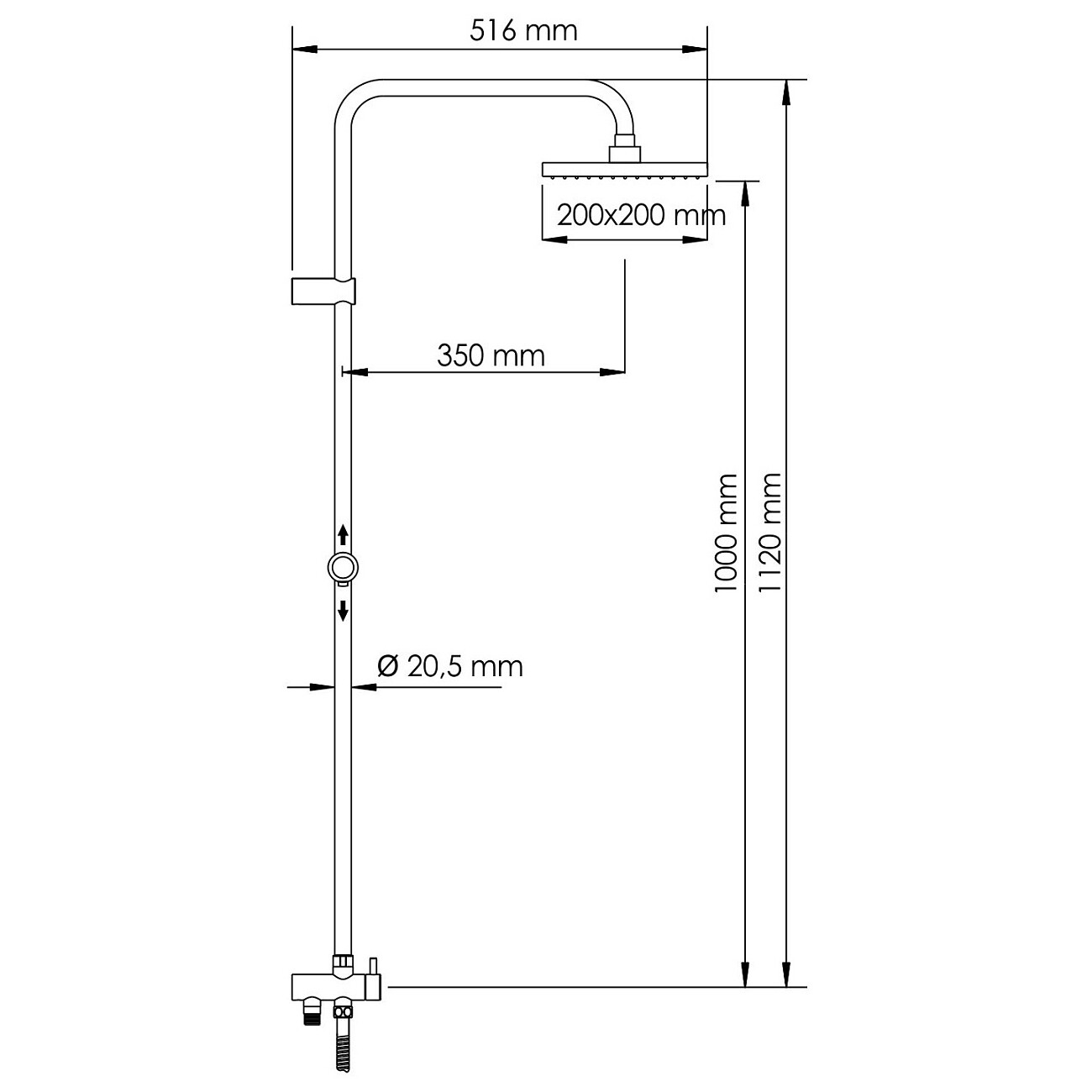 Душевая стойка с верхним душем и держателем темная бронза Wasserkraft A041 - изображение 5