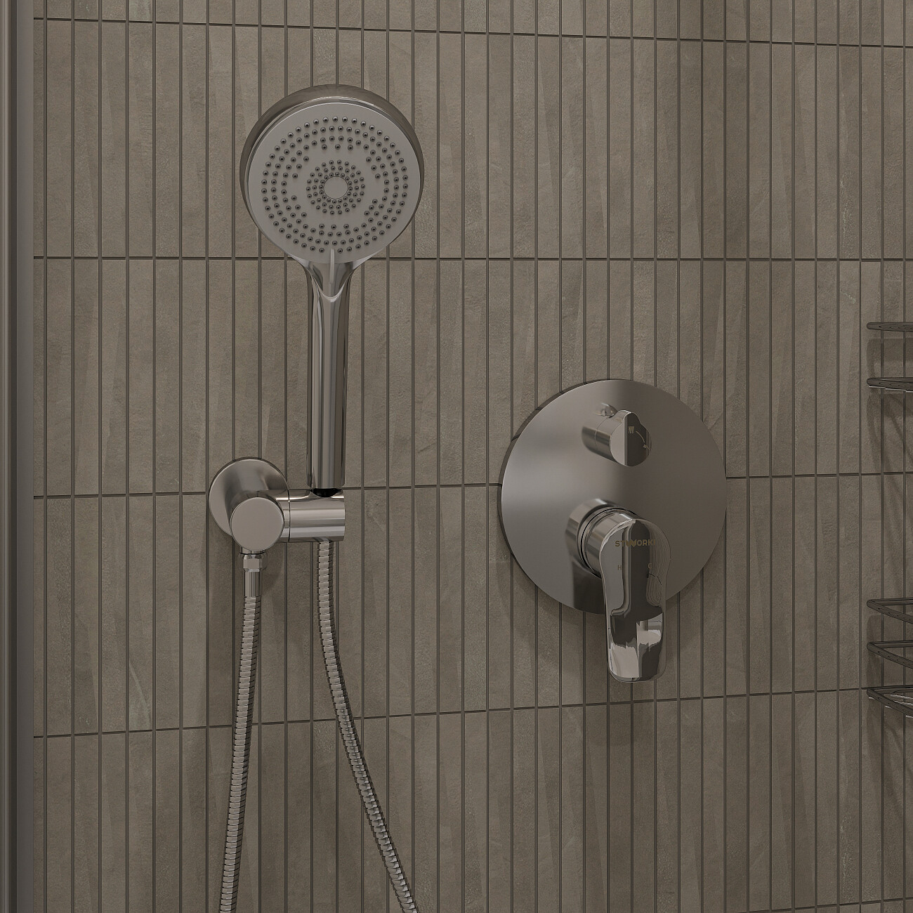 Душевой комплект рычажное управление с внутренней частью хром Stworki "Малвик" FT23110 - изображение 7