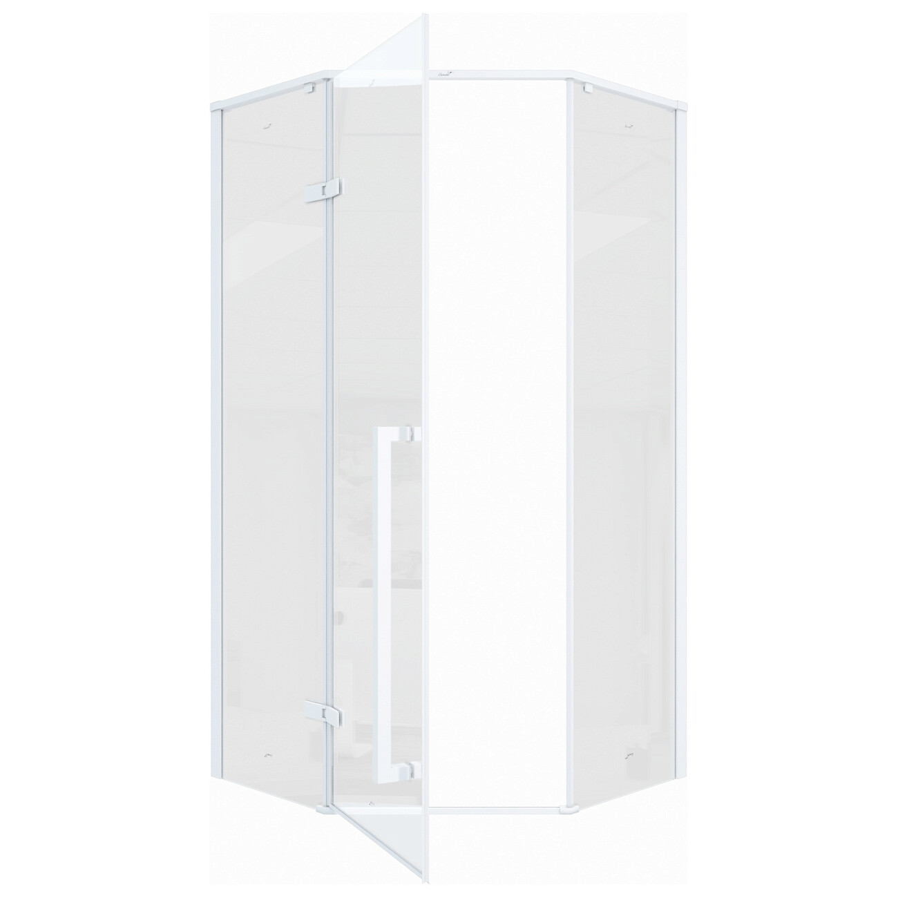 Душевой уголок пятиугольный 100x100 см белый матовый Cerutti SPA C2AW - изображение 9