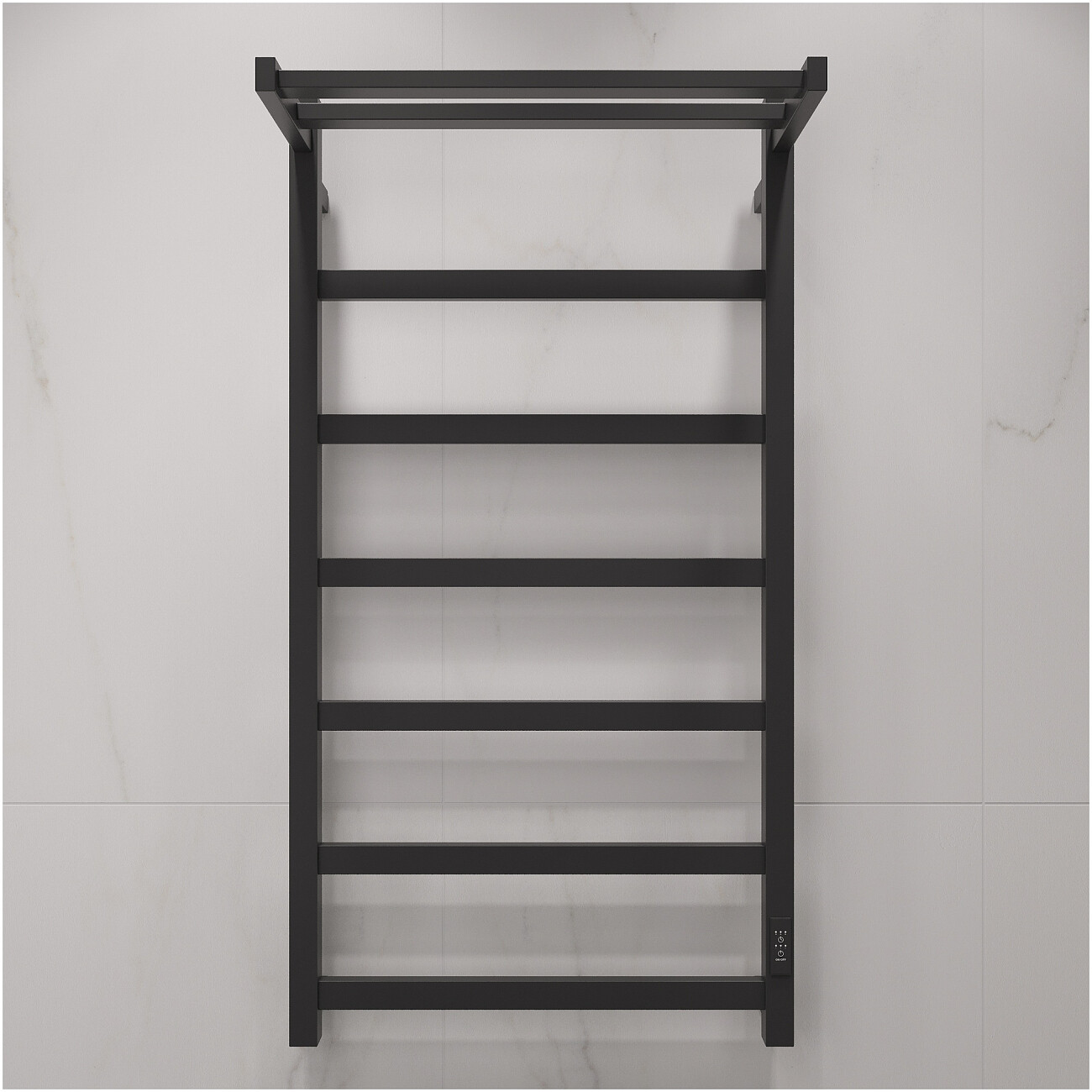 Полотенцесушитель электрический с полкой 100х50 см черный Ewrika "Пенелопа КВ7" 4657812418422 - изображение 6