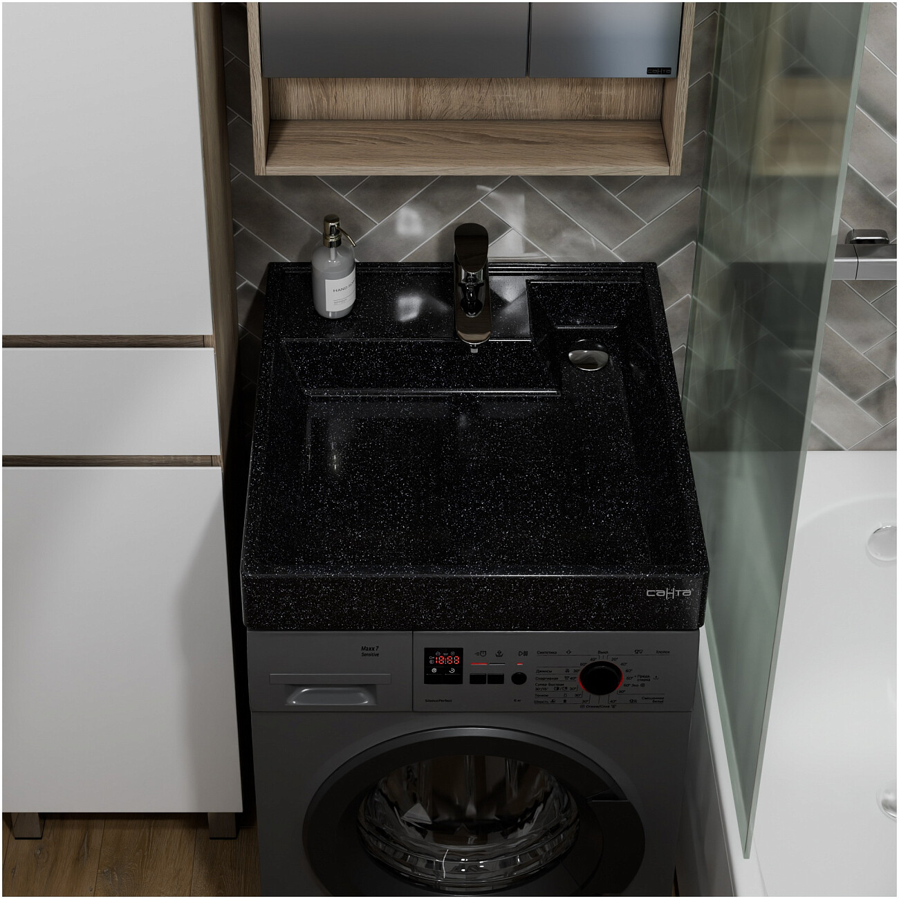 Раковина над стиральной машиной 60х60 см млечный путь "Юпитер" 900141 - изображение 6