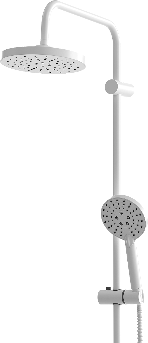 Душевая стойка с верхним душем и держателем белая Stworki "Эстерсунд" ES-09w - изображение 7