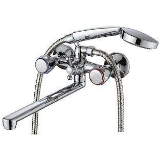 Смеситель для ванны двухвентильный с душевым гарнитуром хром Ammore A4585-F