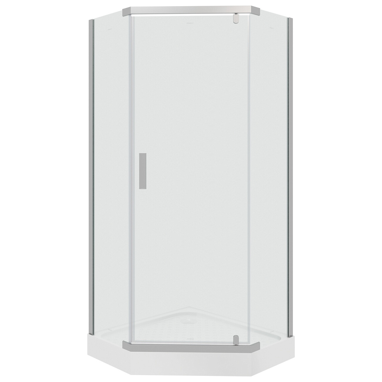 Душевой уголок пятиугольный с низким поддоном 90х90 см хром Parly ZPE911T - изображение 3