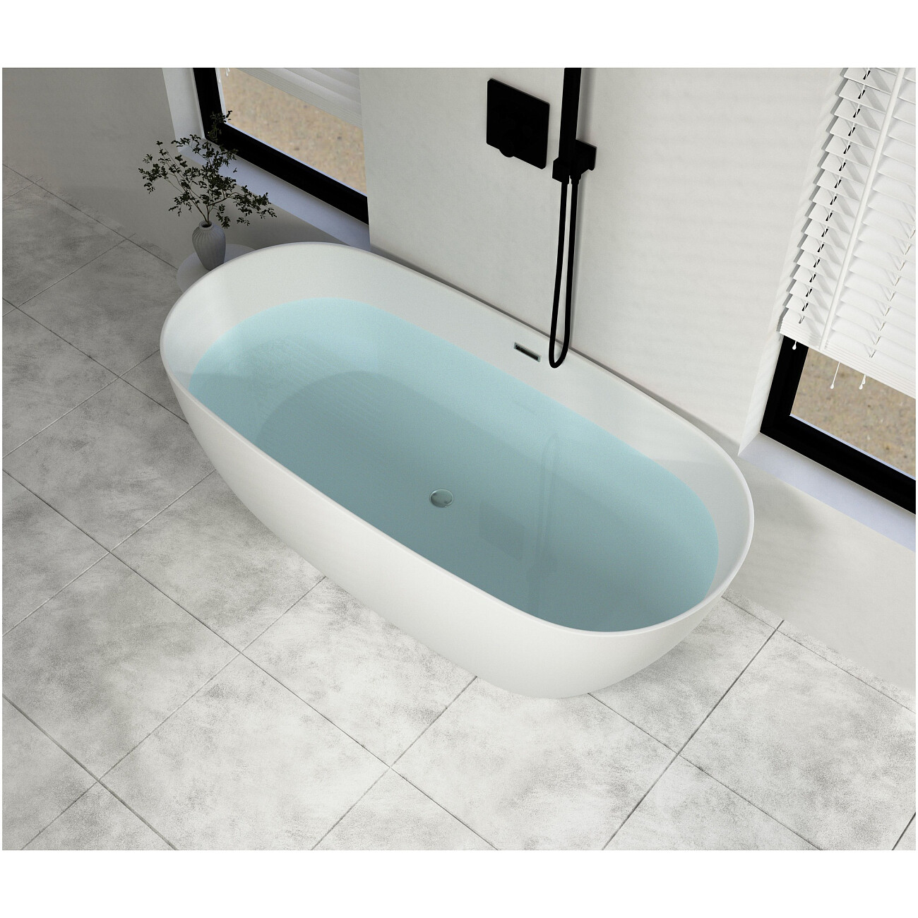 Ванна акриловая отдельностоящая со сливом-переливом белая Cerutti SPA D'iseo CT7390 - изображение 3