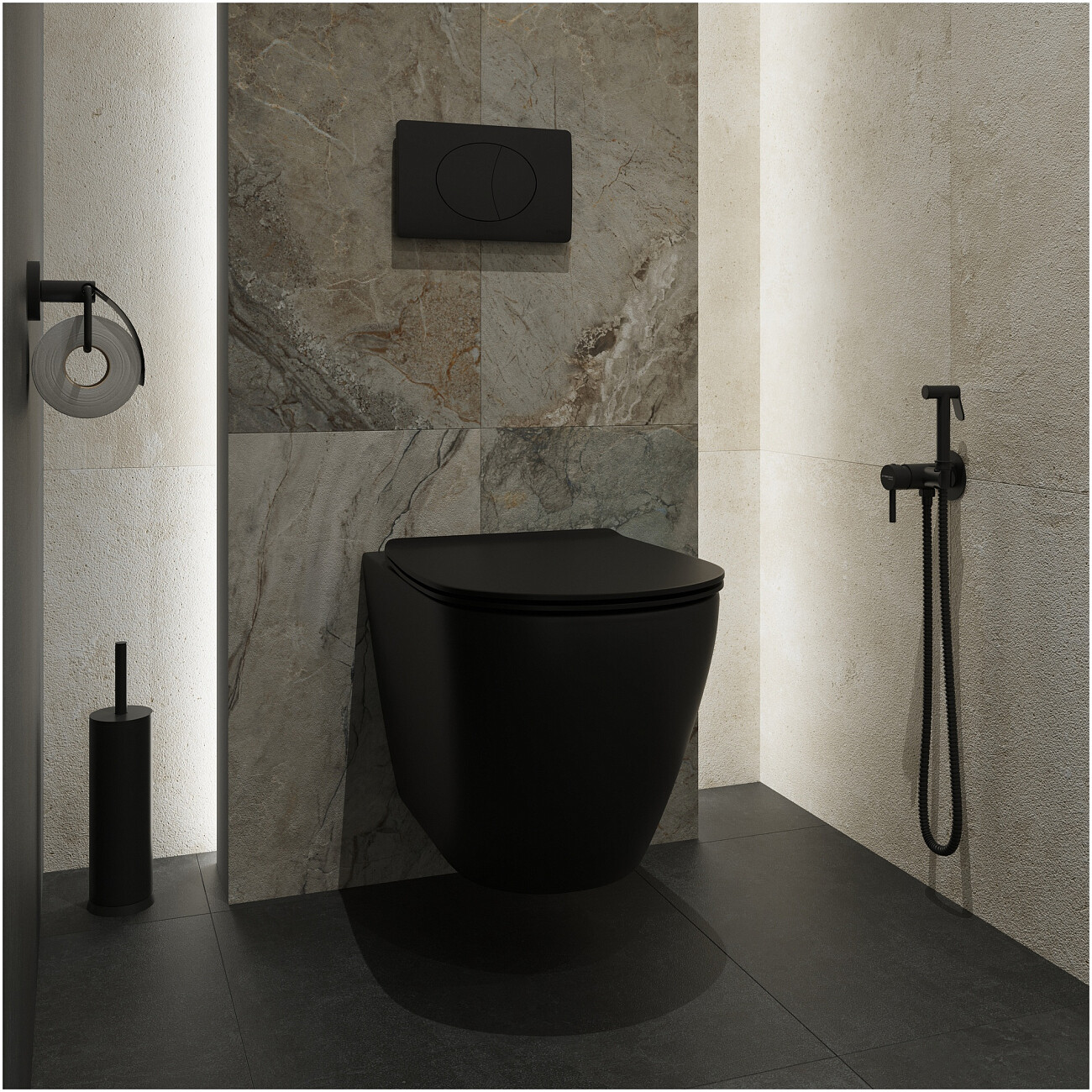 Унитаз подвесной безободковый с микролифтом черный Stworki "Готланд" S13401BK - изображение 6