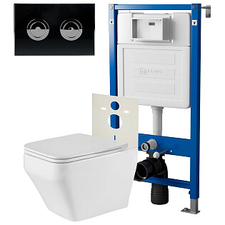 Унитаз &quot;Аврора&quot; PN41101 с инсталляцией &quot;Элемент П&quot; PN45121 и кнопкой смыва &quot;Венера&quot; PN44072BC