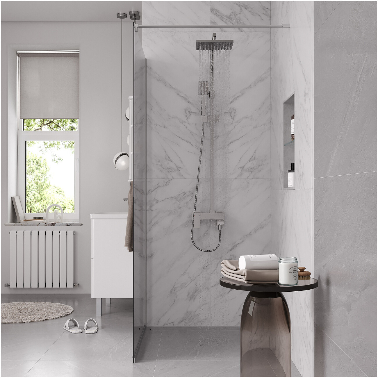 Душевое ограждение стекло тонированное, хром Reflexion RX200100TCR-19 - изображение 3