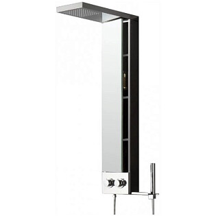Душевая панель с тропическим душем 128х42 см серебро Cerutti SPA Ticino CT9662