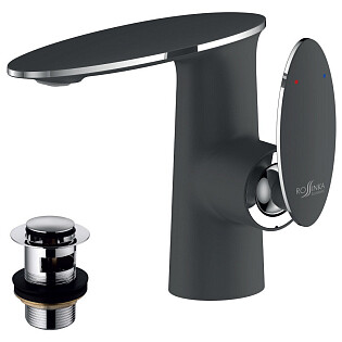 Смеситель для раковины черный Rossinka RS30-11B