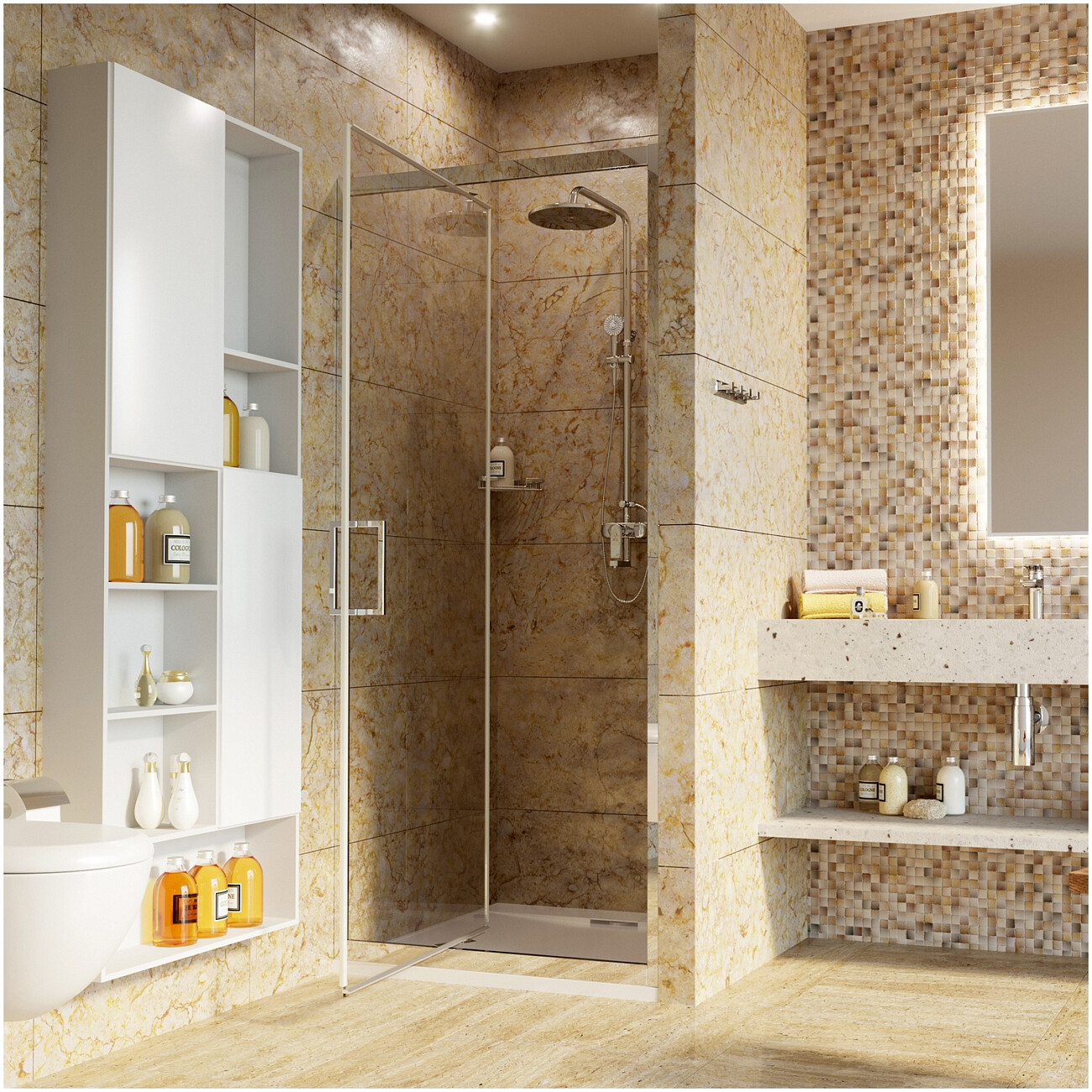 Душевая дверь распашная 80х200 см прозрачная, хром Wasserkraft Salm 27I27 - изображение 2