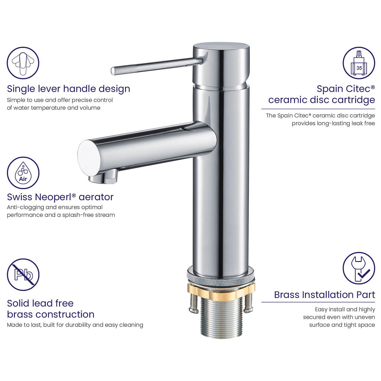 Смеситель для раковины хром Timo Saona 2361-00F - изображение 4